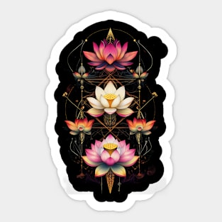 Sacred Lotus Flowers Chakra Yoga Sacred Geometry Sticker